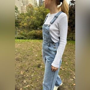 Brandy Melville Light Blue Denim Overalls Straight Leg